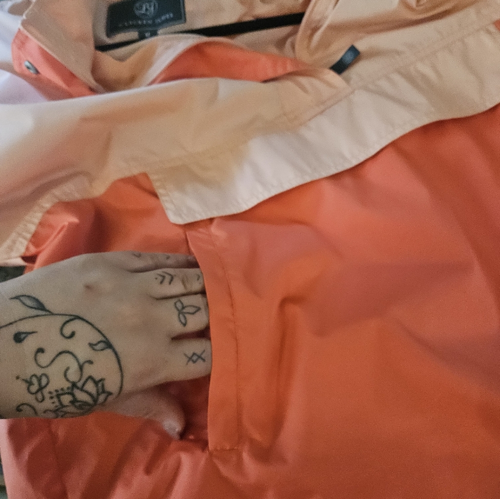 Lauren James M Women's Two-Tone Orange Rain Jacket - Picture 8 of 9